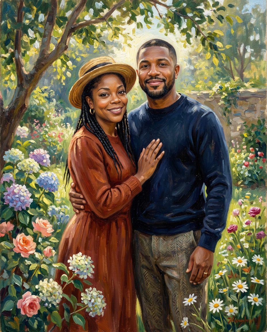 Garden Duet synthetic painted demonstration