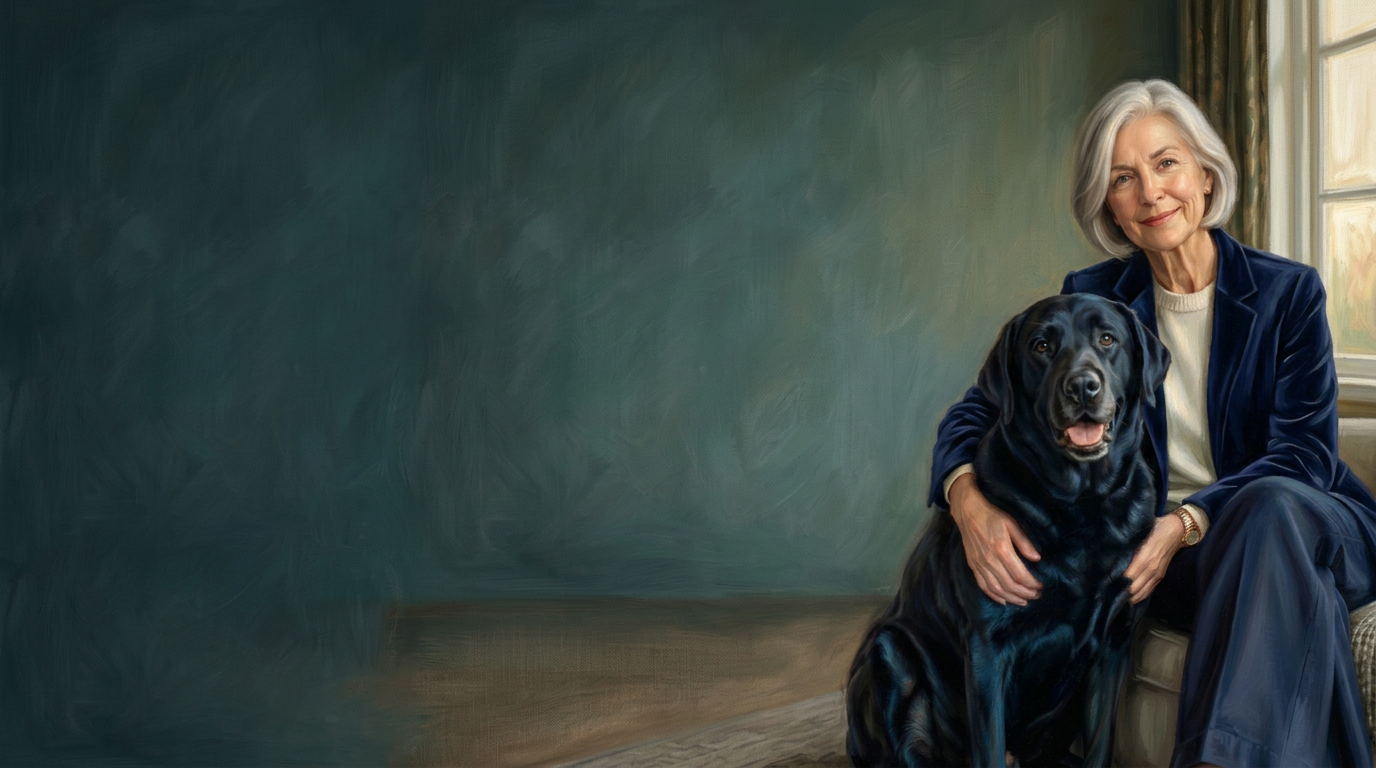 Owner and beloved dog painted together