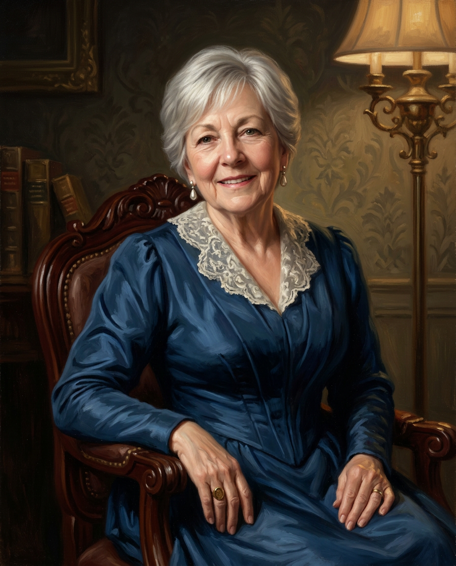 Seated Heirloom Portrait synthetic painted demonstration