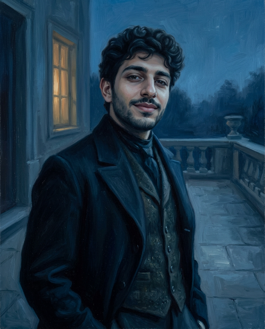 Nocturne Portrait synthetic painted demonstration