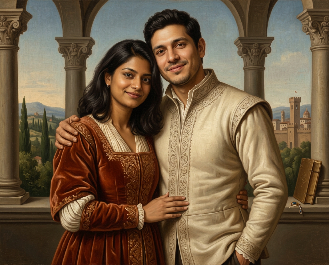 Florentine Pair synthetic painted demonstration